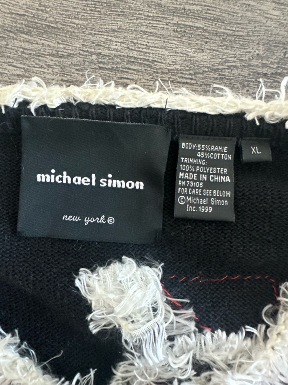 Michel Simon vintage rare Black Santa Knit Button-Front Women's Sweater Cardigan - Picture 10 of 10